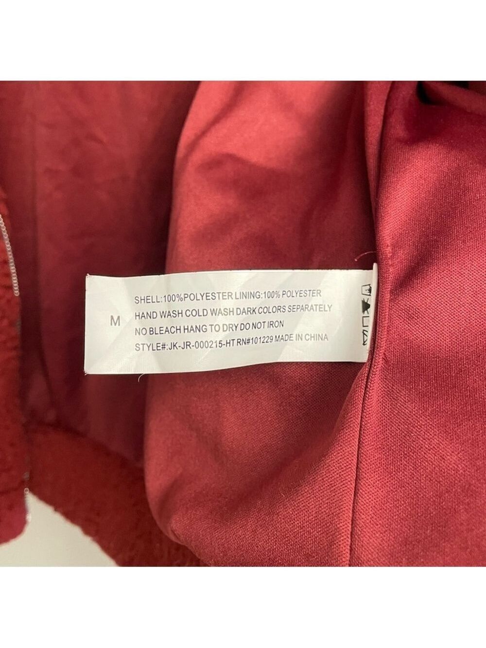 Ashley By 26 International Red Sherpa Zip Up Jacket Medium - Picture 6 of 6